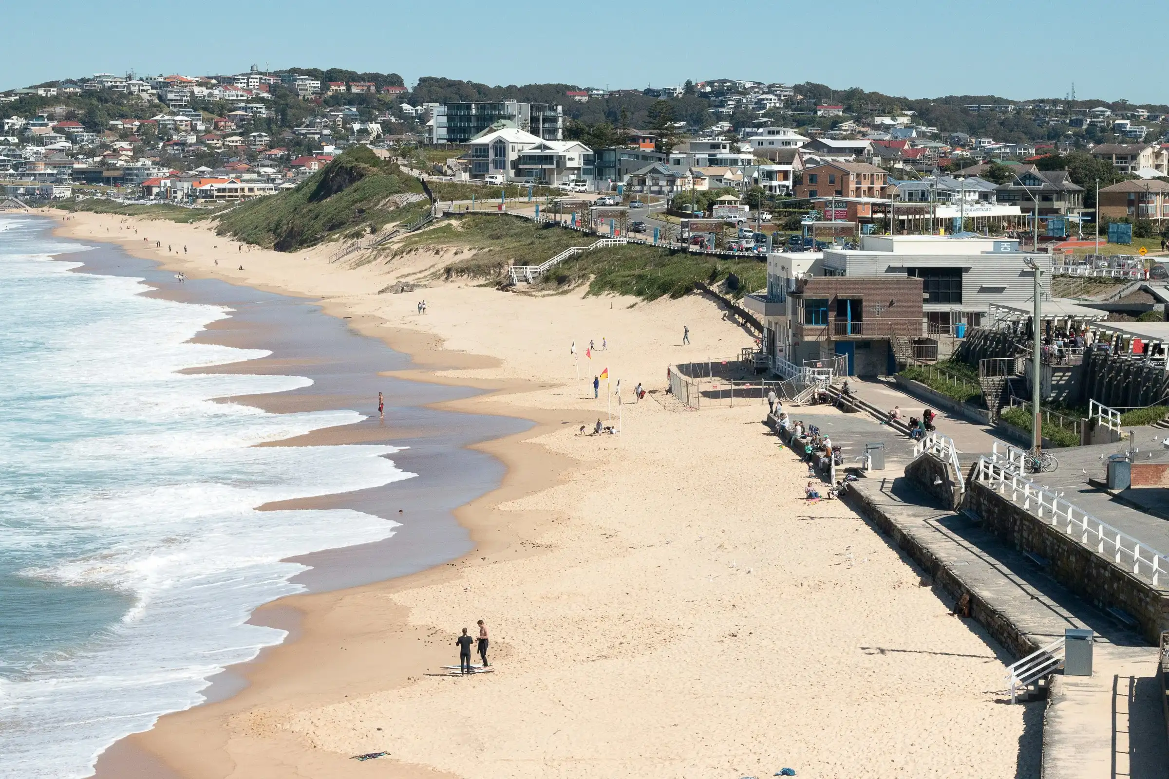 Bar Beach and the coast at Newcastle